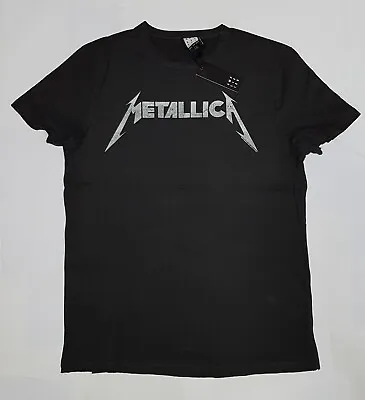 Buy Metallica Black T-shirt Silver Logo Amplified • 21.99£