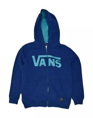 Buy VANS Womens Graphic Zip Hoodie Sweater UK 14 Large Blue Cotton AO03 • 17.54£