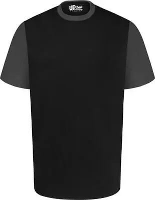 Buy Mens Uptheir Elf Contrast Sleeve Crew Neck T-Shirt Black 3XL 4XL 5XL 6XL 7XL 8XL • 19.99£