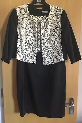 Buy Planet Matching Black/white Lace Dress And Bolero Style Jacket Size18 Worn Once • 20£