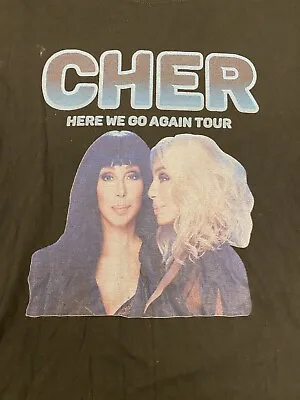 Buy Cher Here We Go Again Tour T Shirt Womens XL Black Pop Music Concert Merch Tee • 15.15£