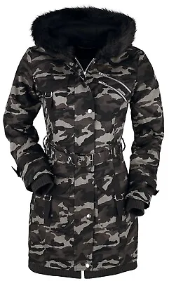 Buy Vixxsin Grey Camo Jacket Camouflage Coat Fleece Lined  Alt Emo Goth EMP M 10  • 69.99£