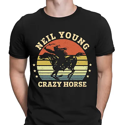 Buy Neil Young Crazy Horse 70s Rock Music Band Retro Vintage Mens T-Shirts Top #6GV • 13.49£