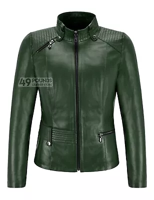Buy Ladies Leather Jacket Vega Real Napa Casual Slim Fitted Biker Jacket 7003 • 55.25£