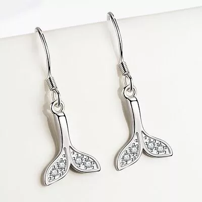 Buy Crystal Mermaid Tail Drop Earrings 925 Sterling Silver Women Girls Jewellery UK • 3.49£