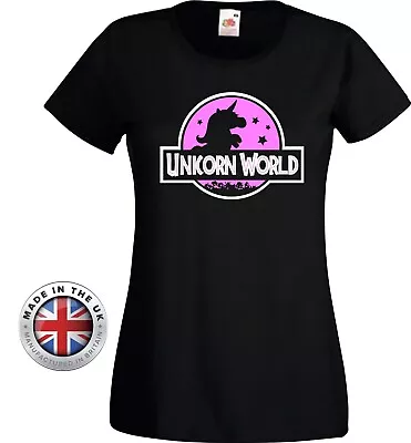 Buy Unicorn T Shirt Unicorn World Jurassic Park Black T-shirt Unisex+ladies Fitted • 14.99£