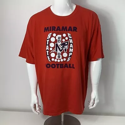Buy Gildan Miramar Football State Champs 2009 Red Cotton T-shirt - Size XXL • 9.18£