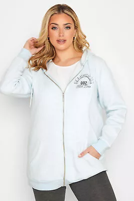 Buy Yours Curve Light Blue Soft Touch Marl Zip Through Hoodie • 20£