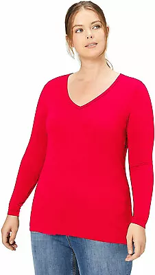 Buy Women V Neck T Shirt V Neck Top Long Sleeve Plain Top Casual Stretchy T-Shirt  • 7.99£