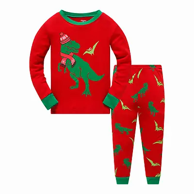 Buy Children's Christmas Pyjamas Dinosaur Pjs Sets Xmas T-Rex Jammies Age 5 Yrs New • 9.95£