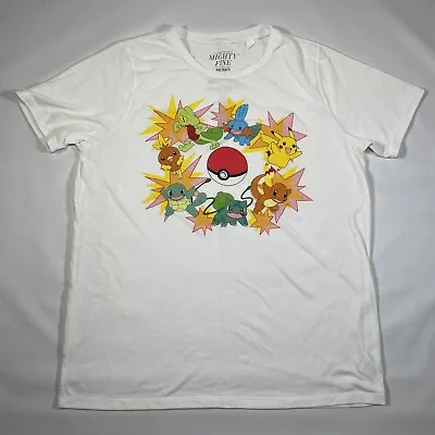 Buy POKEMON T-shirt Size Large White Pikachu Squirtle Charmander • 16.09£