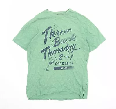 Buy Gap Womens Green Cotton Basic T-Shirt Size S Round Neck - Throw Back Thursday • 8£