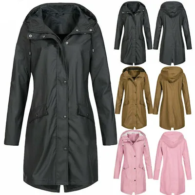 Buy UK Women Windproof Jacket Ladies Wind Coat Hooded Rain Forest Coat Outdoor New • 4.50£