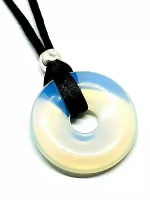 Buy Opalite Donut Necklace Pendant Sea Opal 30mm Argonon Gemstone Chakra Jewellery • 5.95£