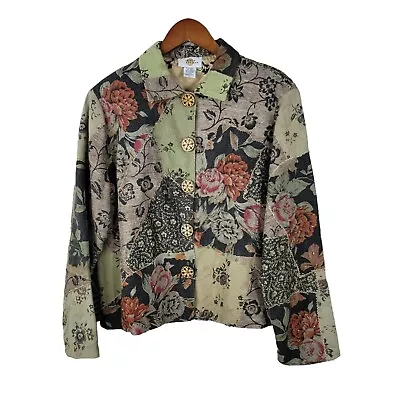 Buy Sandy Starkman Jacket Size XL Romantic Tapestry Art Wear Cottagecore Rose Beaded • 24.72£