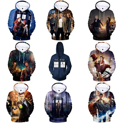 Buy Doctor Who 3D Hoodies Cosplay The Doctor TARDIS Sweatshirt Jacket Coat Costumes • 15.60£