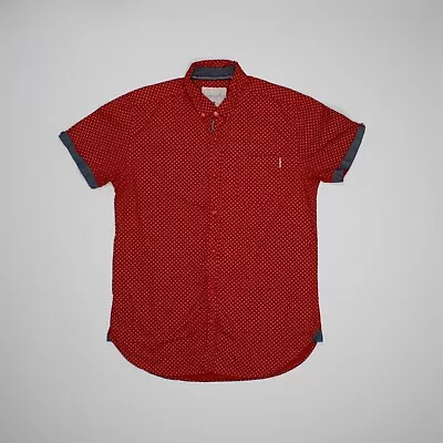 Buy Sonstar Athletic Apparel Mens Short Sleeve Shirt Size Medium M Red Polka Dot • 9.97£