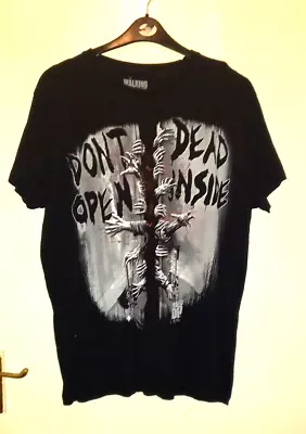 Buy Black ' Don't Open Dead Inside ' Design The Walking Dead Tshirt Size XL • 2.99£