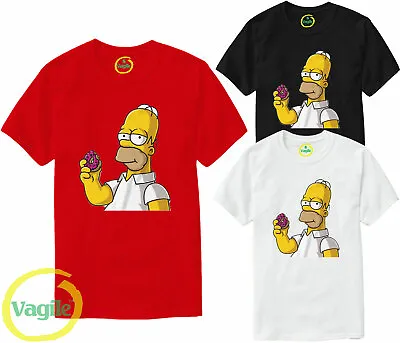 Buy The Simpsons - Donut - Homer Simpson Mens Women T-Shirt Funny - Sizes S-3XL • 6.99£