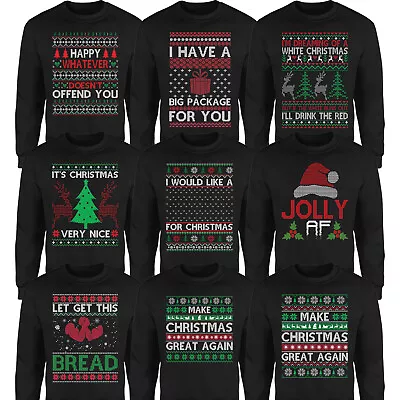 Buy Sarcastic Christmas Jokes Jumper Xmas Snow Tree Family Matching Sweatshirt • 17.49£