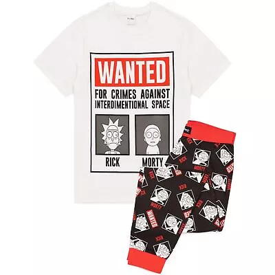 Buy Rick And Morty Mens Wanted Poster Long Pyjama Set NS6609 • 20.31£