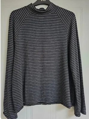 Buy Cupcakes And Cashmere Top Size Small Black White Striped Long Sleeved High Neck • 7.50£