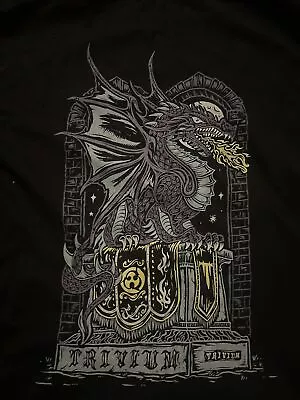 Buy Vintage Trivium Graphic Dragon Tattoo Print Long Sleeve Metal Band T-shirt • 12.99£