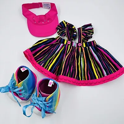 Buy BUILD A BEAR RAINBOW Dress Hat Shoes Trainers OUTFIT CLOTHES Stripes PRIDE Rare • 15.90£