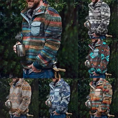 Buy Hoodies Pullover Long Sleeve Mens Stand Collar Sweatshirt Tops Warm Blouse • 18.47£