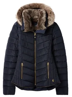 Buy Joules Gosway Chevron Quilted Padded Jacket Coat  Marine Navy 20 BNWT • 90£