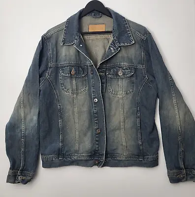 Buy Vintage Denim Jacket Y2K Medium Blue Button Pockets Unisex Trucker New Boy • 11.94£