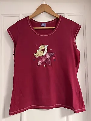Buy BHS Disney Winnie The Pooh - Red 100% Cotton Short Sleeved Pyjama Top - Size 12 • 7.99£