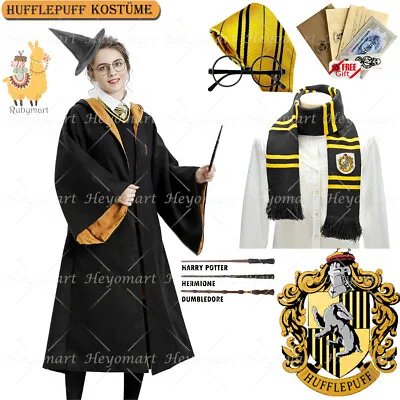 Buy Harry Potter Helga Hufflepuff Robe Tie LED Magic Wand Scarf Costume Book Day • 8.59£