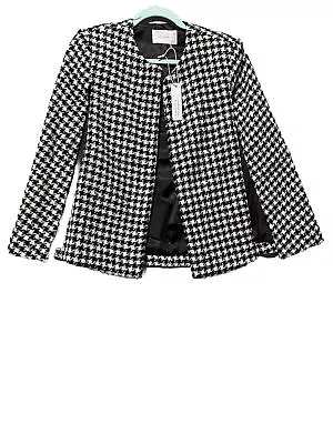 Buy Six/Fifty Cape Jacket Women's Medium Black Wool Wrens Houndstooth NEW • 20.79£
