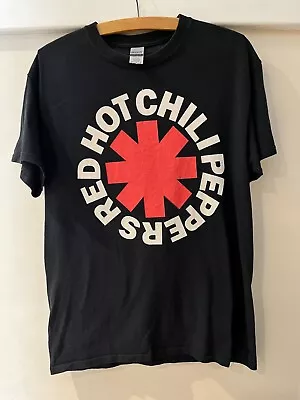 Buy Red Hot Chilli Peppers Black T Shirt Band Logo Size M Unisex Gildan • 13£
