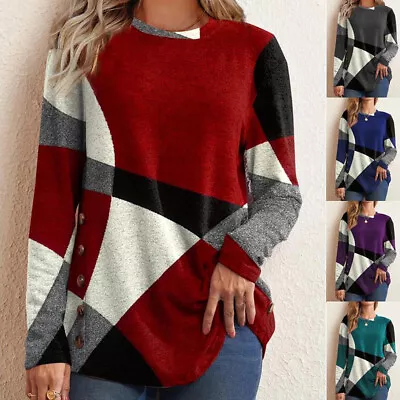 Buy Women Long Sleeve Tunic Tops Ladies Casual Loose Blouse Shirt Pullover Plus Size • 2.49£