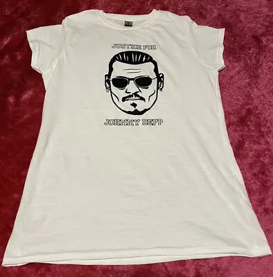 Buy Justice For Johnny Depp Tshirt White Size 8 Small Brand New Without Tags • 8£