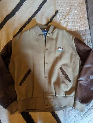 Buy Vintage Retro 90s Holloway Varsity Jacket Leather Arms All American Food A&W  • 15£