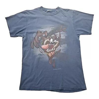 Buy Vintage 90's Taz T Shirt Graphic Tasmanian Devil Warner Bros Medium Blue - 187 • 35£