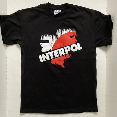 Buy Vintage Interpol Band Shirt 2000s Indie Rock Black Baby Doll Tee Excellent • 46.22£