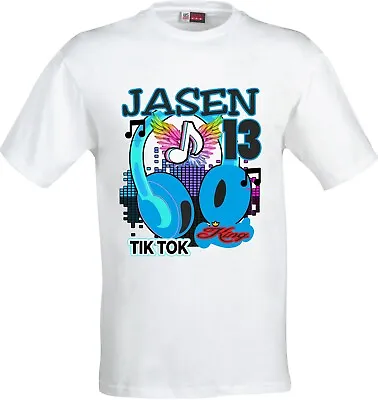Buy Personalised Tiktok King Birthday Full Color Sublimation White T Shirt • 9.99£