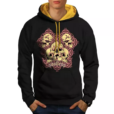 Buy Wellcoda Soulless Goth Death Mens Contrast Hoodie, Grave Casual Jumper • 35.99£