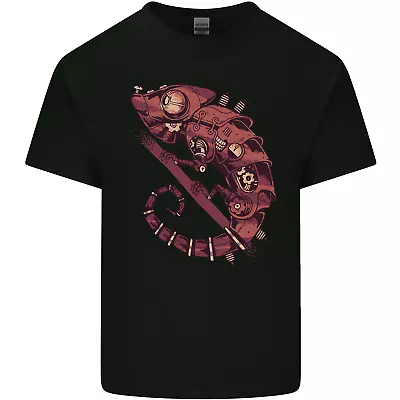 Buy Steampunk Chameleon Iguana Reptile Lizard Mens Cotton T-Shirt Tee Top • 8.75£