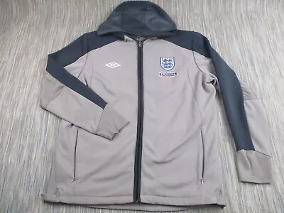 Buy England Football Hoodie Men Extra Large XL Logo Full Zip Jacket Umbro Euros Grey • 23.53£