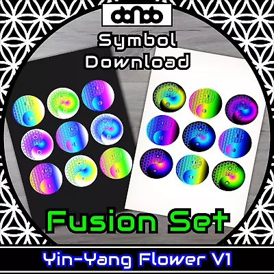Buy Yin-Yang Flower V1 Fusion Set - SVG PNG JPG PDF PSD AI EPS [2D Download] • 3.61£