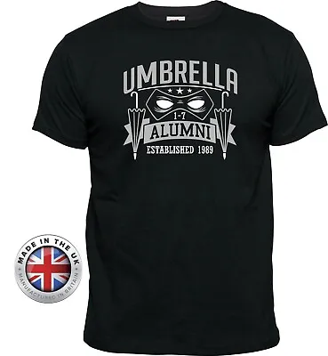 Buy UMBRELLA ACADEMY Alumni Mask Printed Black T Shirt Unisex, Kids Or Ladies Fitted • 12.99£