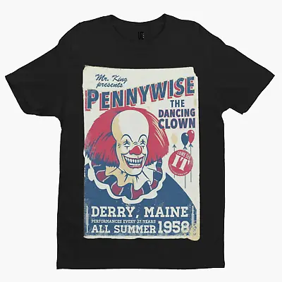 Buy IT Pennywise T-Shirt -  Halloween Scary Horror Unisex Horror Retro Film TV UK • 11.99£