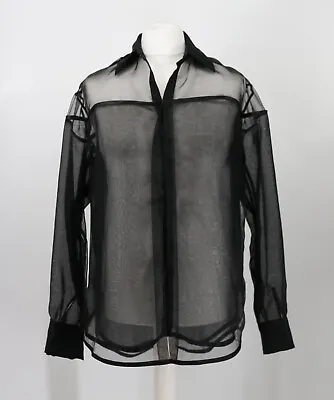 Buy Av Vattev Double-layered Mens Black Organza Shirt Size M Rrp £250 Mb • 61.67£