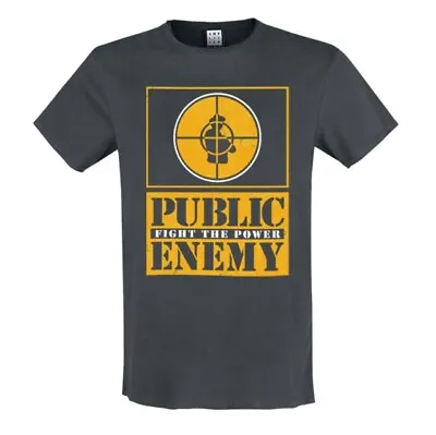 Buy Public Enemy - Yellow Fight The Power Amplified Vintage Charcoal T Shirt • 23.45£