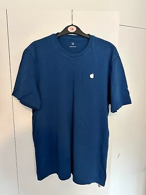 Buy Apple Store Mens Employee Staff Issue Short Sleeve Logo T Shirt Blue Size Medium • 15£